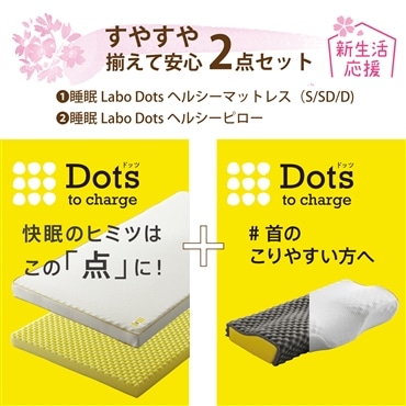 nishikawa［西川］新生活応援　すやすやスタンダードセット　睡眠LaboDotsヘルシーマットレスSサイズ・睡眠LaboDotsヘルシーピロー 送料込み