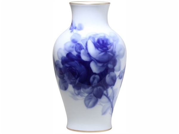 大倉陶園 花瓶花器⑨ブルーローズ〈36cm〉(新品未使用)