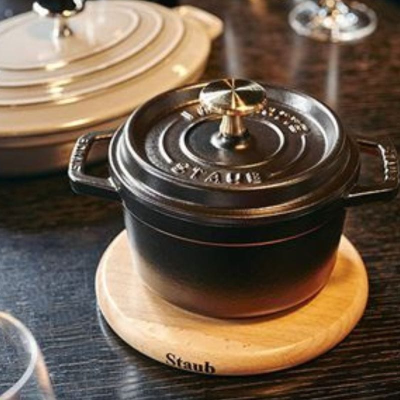 staub ストウブ ピコ・ココット ラウンド 14cm ブラック 40509-476 小さい 両手 鋳物 ホーロー 鍋 IH対応 ブラック 14cm