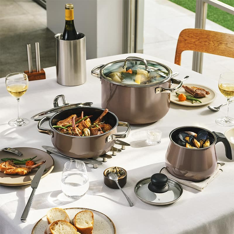 WMF ヴェーエムエフ フュージョンテック ミネラル ハイキャセロール 24cm ダークブラス W0514475290 ダークブラス 24cm