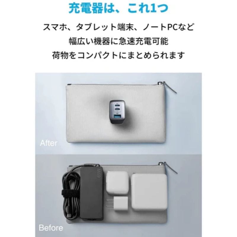 ANKER アンカー PowerPort III 3-Port 65W Pod ブラック A2667N12 ブラック