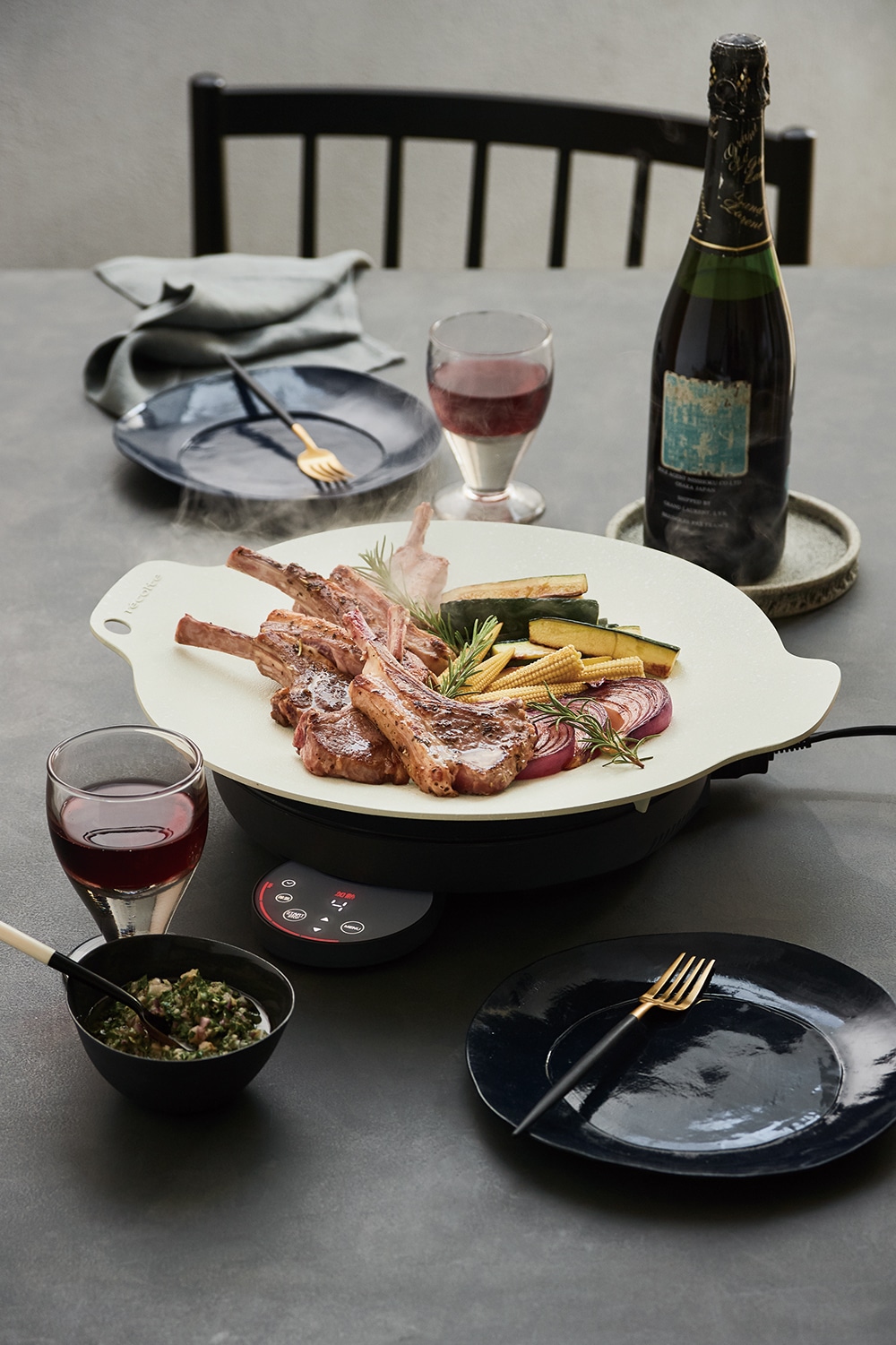 レコルト 卓上IHクッキンググリドル グレー RIH-1(GY) グレー