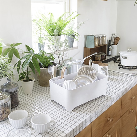 YOHAKU 余白 洗い桶になる水切りケース ピュアホワイト MG-0311