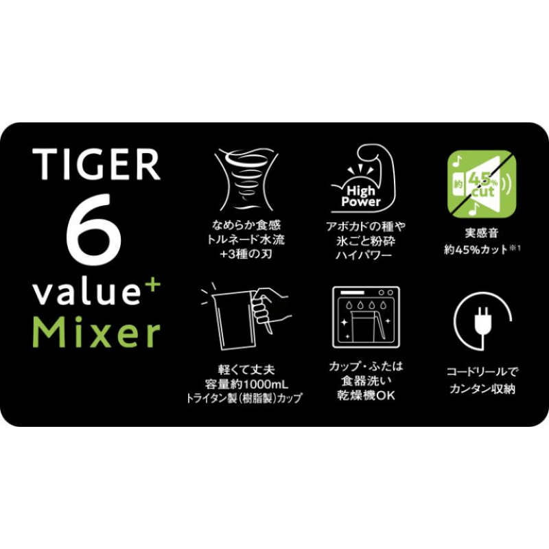 TIGER タイガー ミキサー シルキーホワイト SKT-G100WS