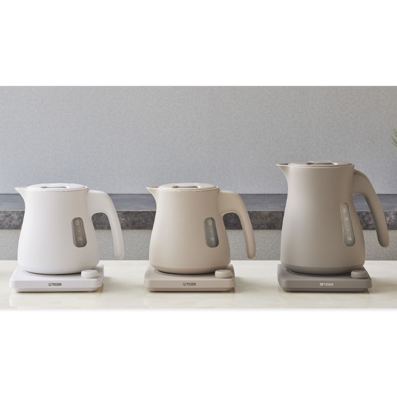 TIGER タイガー 蒸気レス電気ケトル ＜QUICK・SAFE+＞ 1.2L グレイッシュホワイト PTV-A120WG (温度調節機能つき) グレイッシュホワイト 1.2L