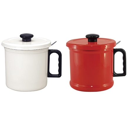 富士ホーロー オイルポット 1.5L ホワイト OP-1.5C・W