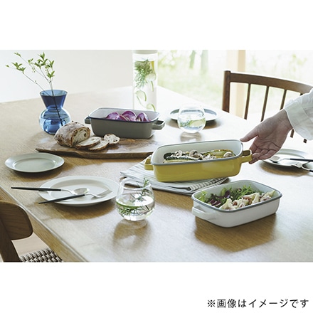 365methods サンロクゴ・メソッド ホーローオーブンディッシュ 浅型S イエローxライトグレー YY-HS.Y