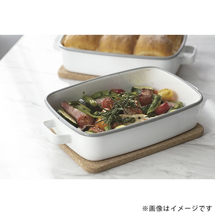 365methods サンロクゴ・メソッド ホーローオーブンディッシュ 浅型M ホワイトxライトグレー YY-HM.W