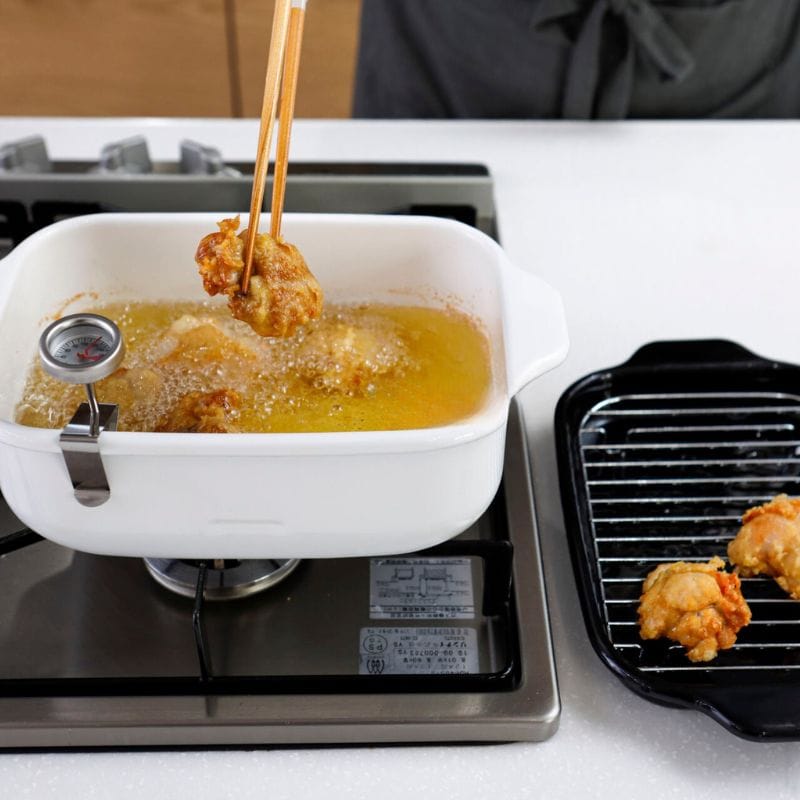 富士ホーロー 角型天ぷら鍋ワイド TP-22K.W