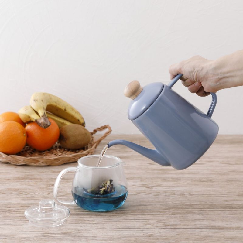 富士ホーロー コットンプラス ドリップポット 1.0L アッシュブルー CTP-1.0DP.AB アッシュブルー