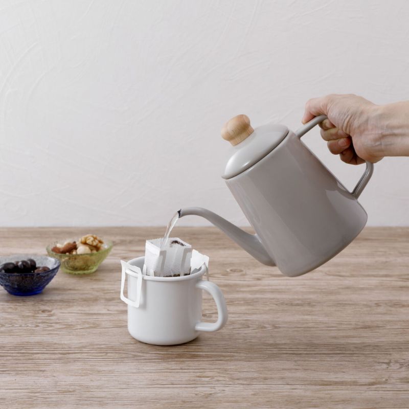 富士ホーロー コットンプラス ドリップポット 1.0L グレージュ CTP-1.0DP.GG グレージュ