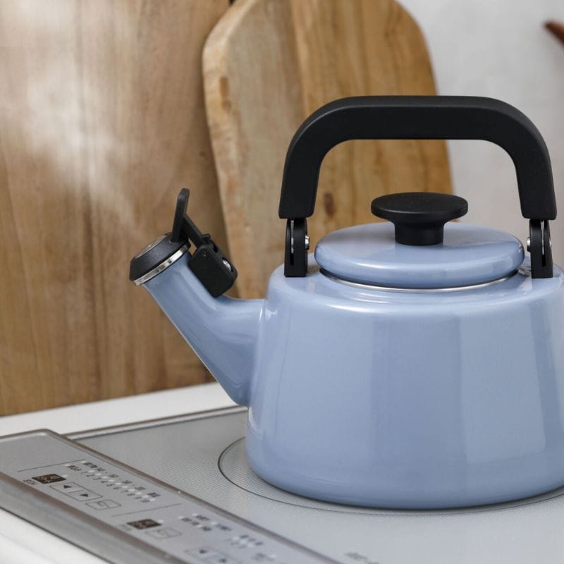 富士ホーロー コットンプラス 笛吹きケトル 2.1L アッシュブルー CTP-2.1WK.AB アッシュブルー