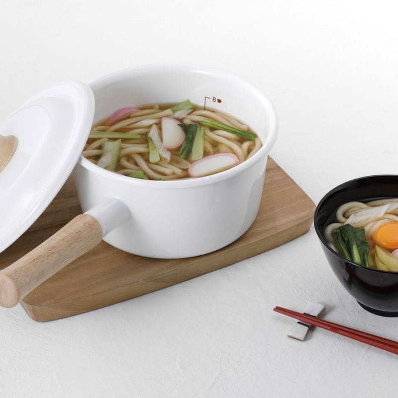 富士ホーロー コットンプラス ソースパン 18cm ホワイト CTP-18S.W ホワイト