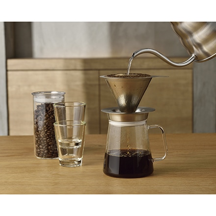 HARIO ハリオ ダブルメッシュメタルドリッパー 01 1-2杯用 ヘアラインシルバー DMD-01-HSV