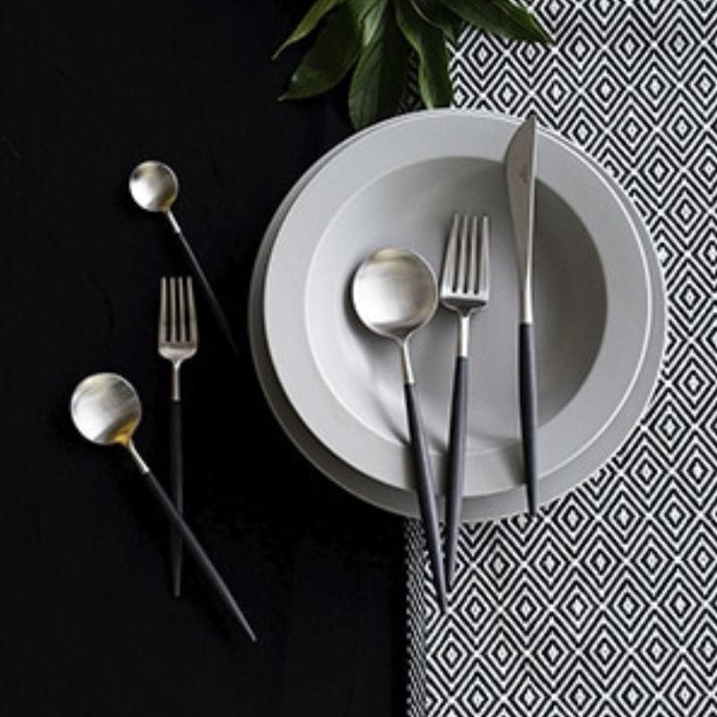 Cutipol クチポール GOA ゴア ブラック アイスクリームスプーン シルバー 単品 GO.26 シルバー アイスクリームスプーン