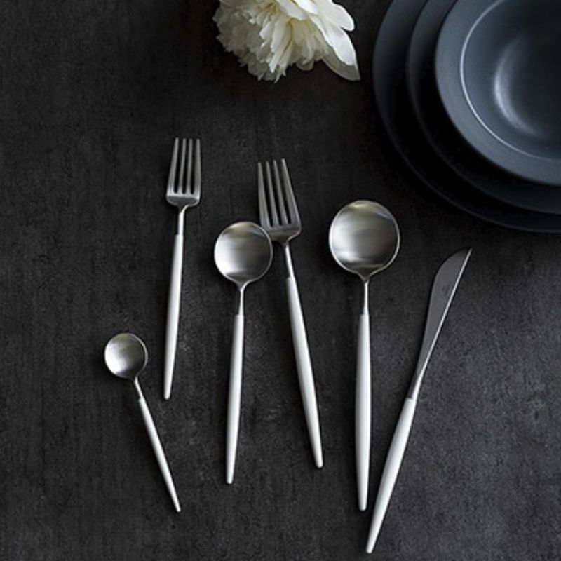 Cutipol クチポール GOA ゴア ホワイト デザートスプーン シルバー 単品 GO.08W シルバー デザートスプーン