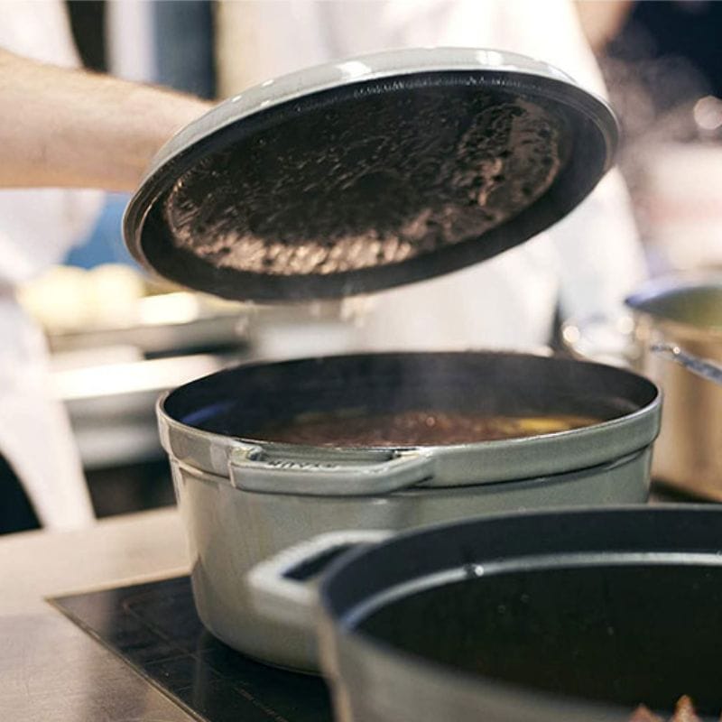 staub ストウブ ピコ・ココット ラウンド 24cm グレー 40500-246 両手 鋳物 ホーロー 鍋 IH対応 グレー 24cm