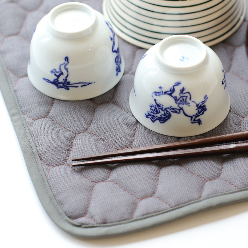 にちにち道具 かやのハウスキーピング かやの水切りマット 大 つるばみ 大