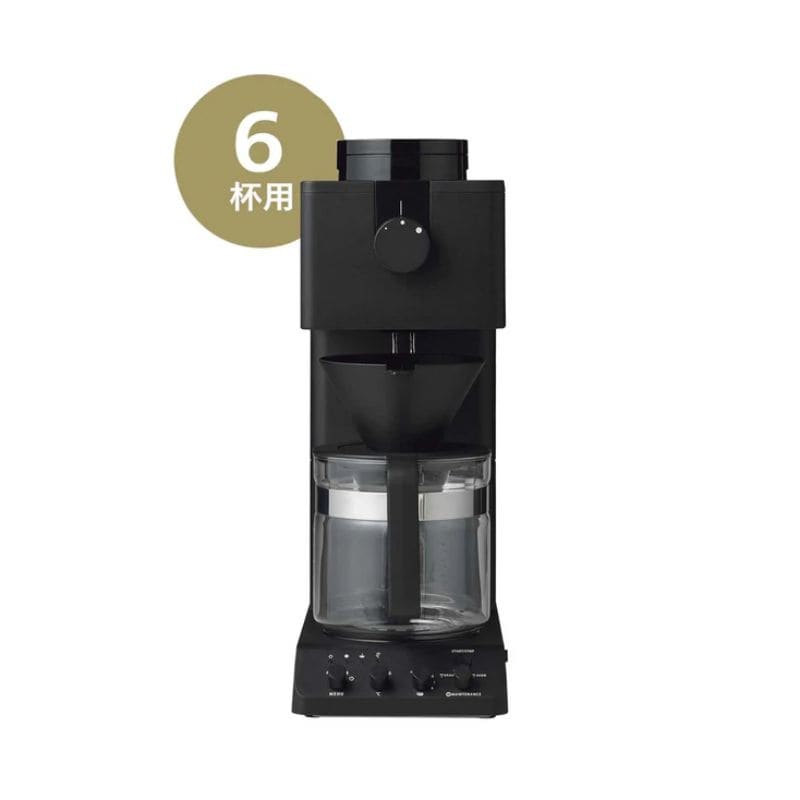 TWINBIRD ツインバード 全自動コーヒーメーカー 6杯用 ブラック CM-D465B ブラック