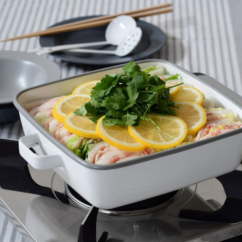 365methods サンロクゴ・メソッド ホーローオーブンディッシュ スクエア ホワイトxライトグレー YY-HA.W ホワイトxライトグレー スクエア