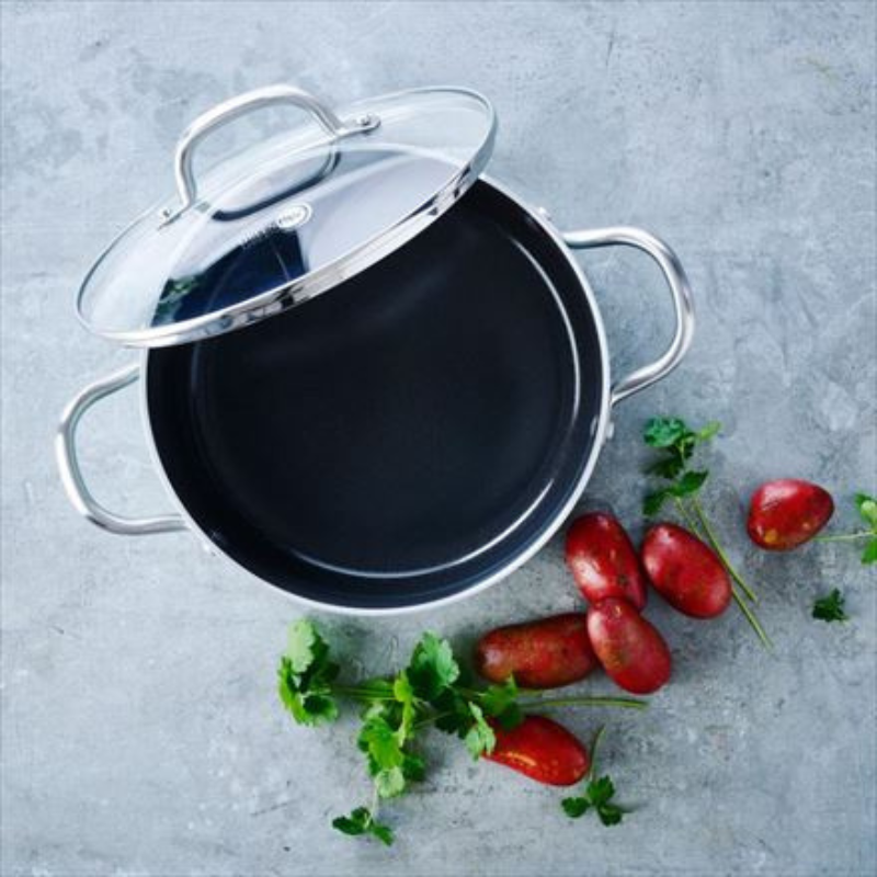 Green Pan グリーンパン メイフラワー キャセロール 両手鍋 20cm ガラス蓋付き IH ガス火対応 CC002177-001