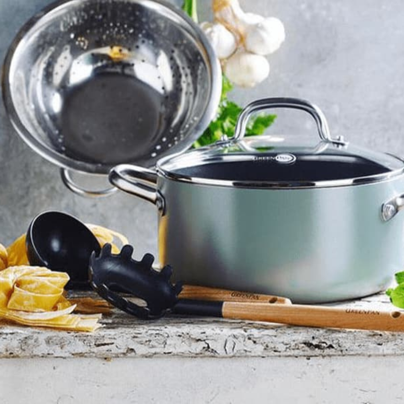 Green Pan グリーンパン メイフラワー キャセロール 両手鍋 20cm ガラス蓋付き IH ガス火対応 CC002177-001