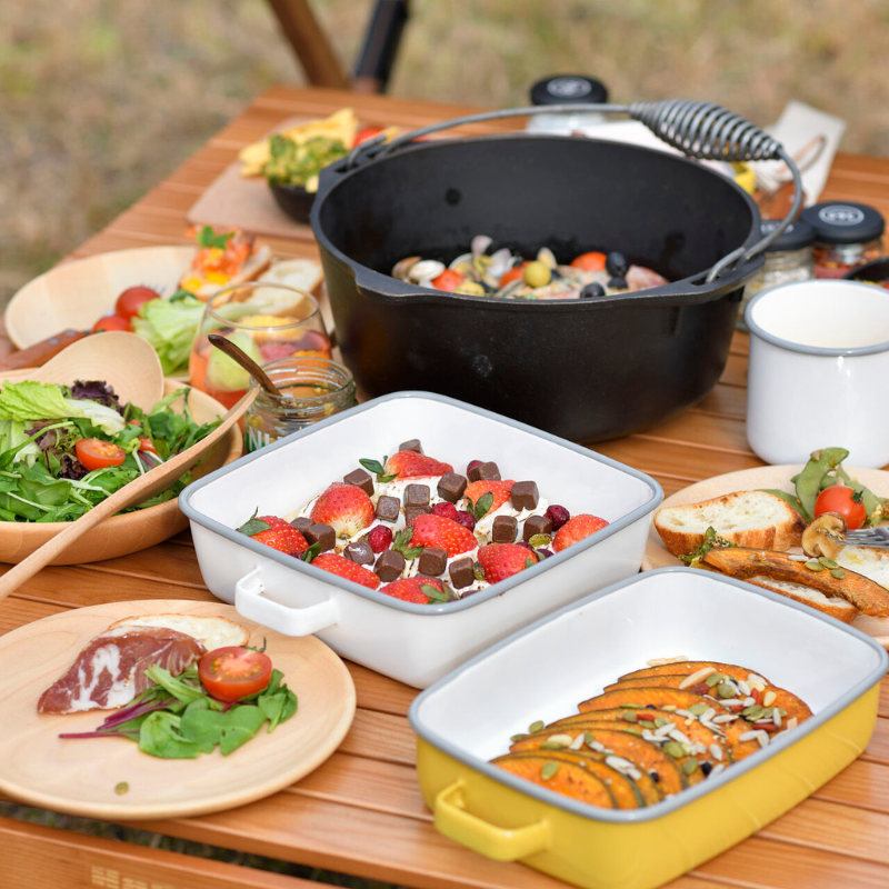 365methods サンロクゴ・メソッド ホーローオーブンディッシュ スクエア ホワイトxライトグレー YY-HA.W ホワイトxライトグレー スクエア