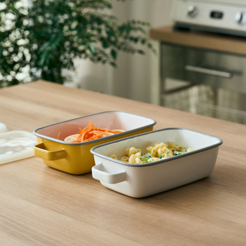 365methods サンロクゴ・メソッド ホーローオーブンディッシュ レクタングル ホワイトxライトグレー YY-HB.W ホワイトxライトグレー レクタングル