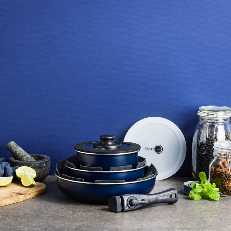 GreenPan グリーンパン クリックシェフ セット8 オックスフォードブルー CC009792-104 オックスフォードブルー セット8