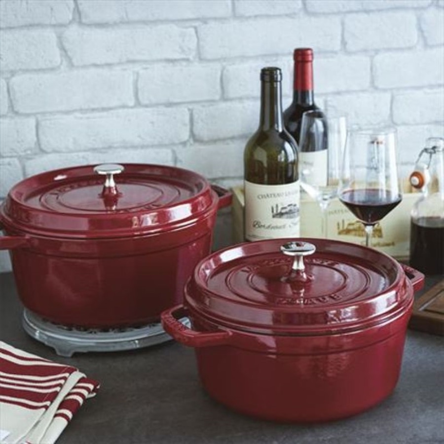 staub ストウブ ピコ・ココット ラウンド 20cm ボルドー 40502-292 両手 鋳物 ホーロー 鍋 IH対応 ボルドー 20cm