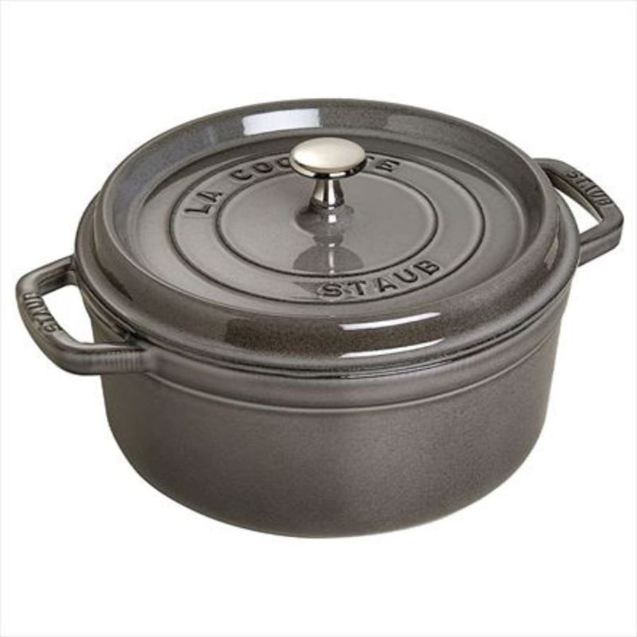 staub ストウブ ピコ・ココット ラウンド 24cm グレー 40500-246 両手 鋳物 ホーロー 鍋 IH対応 グレー 24cm