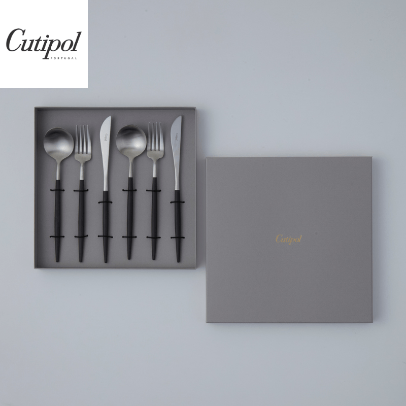 Cutipol クチポール GOAブラックシルバー テーブル6本セット ギフトボックス(グレー) グレーボックス 6本入り