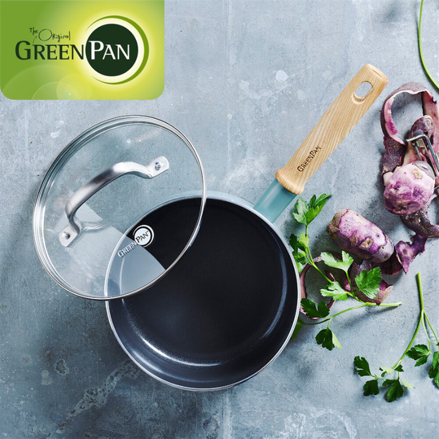 Green Pan グリーンパン メイフラワー ソースパン 片手鍋 16cm 蓋付き IH ガス火対応 CC002176-001