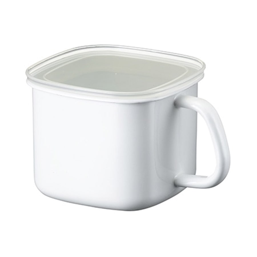 富士ホーロー 角型みそ 14cm ホワイト N-KP