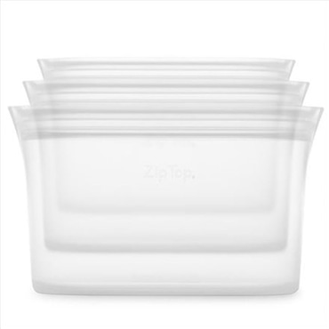 Zip top ジップトップ ディッシュ3点セット フロスト シリコン 保存容器 保存袋 まち付き レンジ 食洗器対応 耐熱 冷凍 冷蔵 Z-DSH3A-01