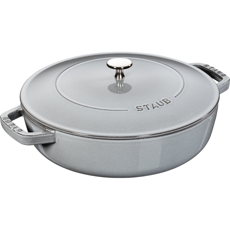 staub ストウブ ブレイザー ソテーパン 26cm グレー 40506-543 大きい 両手 鋳物 ホーロー 鍋 すき焼き IH対応