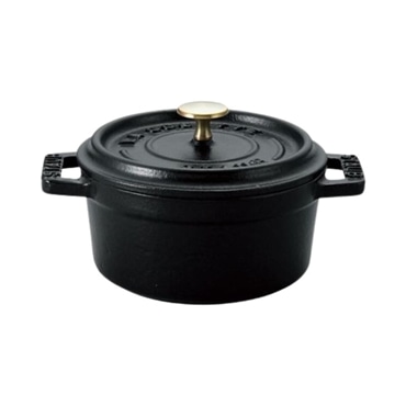 staub ストウブ ピコ・ココット ラウンド 10cm ブラック 40500-101 小さい 両手 鋳物 ホーロー 鍋