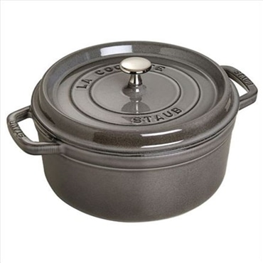 staub ストウブ ピコ・ココット ラウンド 24cm グレー 40500-246 両手 鋳物 ホーロー 鍋 IH対応