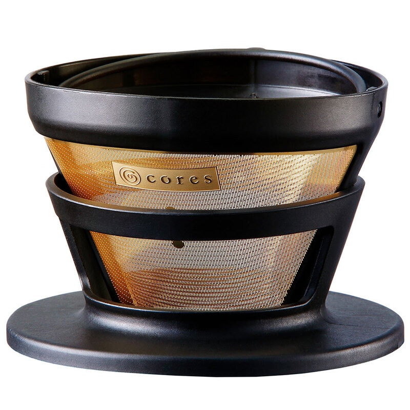 cores コレス ゴールドフィルター (2-4カップ) ブラック C246BK コーヒーフィルター コーヒードリッパー ハンドドリッパー 食洗器可