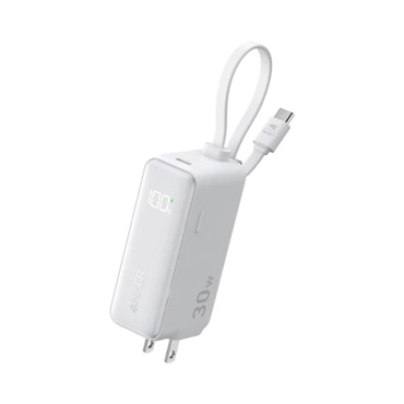ANKER アンカー Power Bank (30W Fusion Built-In USB-C ケーブル) ホワイト A1636N21