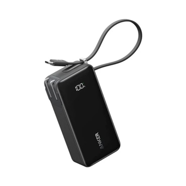 ANKER アンカー Power Bank (10000mAh Fusion Built-In USB-C ケーブル) ブラック A1637N11