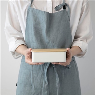 NONOJI ののじ ステンレス ランチボックス (レクタングル) ホワイト NLR0950-WB