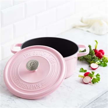 グリーンパン フェザーウェイト ココットラウンド 22cm ポットホルダー 2個付 ピンク CC008062-013