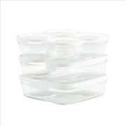 iwaki パック&レンジ 角型7点セット ホワイト