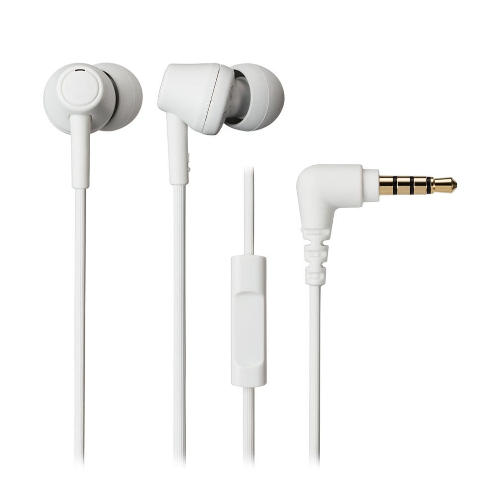 オーディオテクニカ サスティナブル素材 マイク付きイヤホン ホワイト ATH-CK350XiS WH