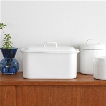 にちにち道具 白い琺瑯の道具 レクタングルキャニスター ホワイト