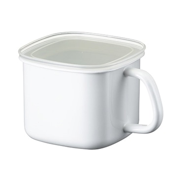 富士ホーロー 角型みそ 14cm ホワイト N-KP