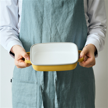 365methods サンロクゴ・メソッド ホーローオーブンディッシュ 浅型S イエローxライトグレー YY-HS.Y