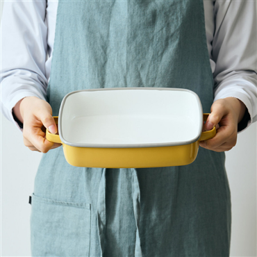 365methods サンロクゴ・メソッド ホーローオーブンディッシュ 浅型M イエローxライトグレー YY-HM.Y