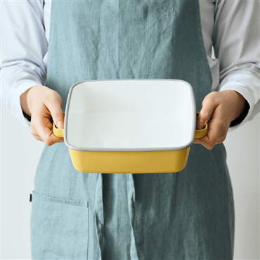 365methods サンロクゴ・メソッド ホーローオーブンディッシュ スクエア イエローxライトグレー YY-HA.Y